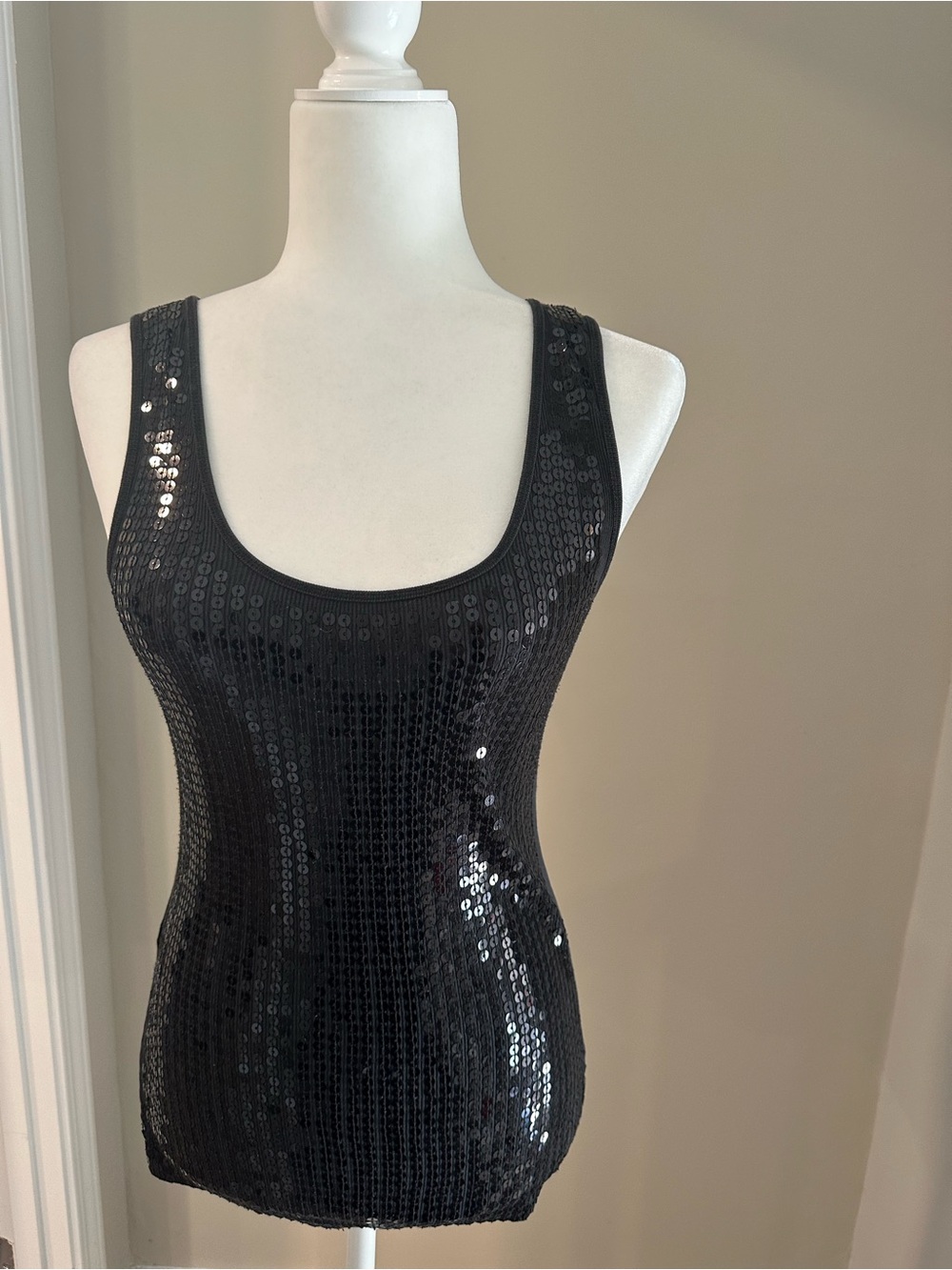 Express Black Sequin Tank Mini Dress